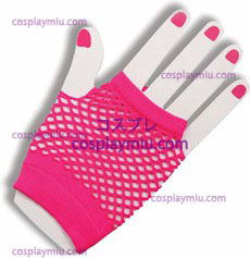 Handschoenen Vingerloze Fishnet Roze