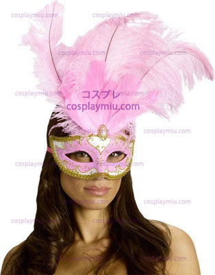 Carnaval Masker Grote Veer Roze