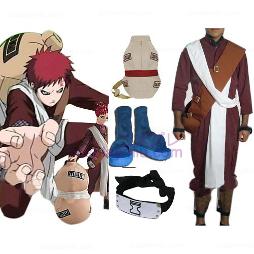 Naruto Shippuden Gaara Red Cosplay Kostuum en Set accessoires