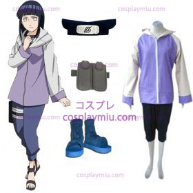 Naruto Shippuden Hinata Hyuga Cosplay Kostuum en Set accessoires