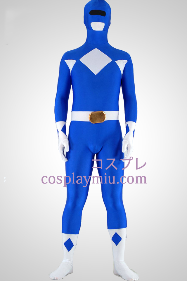 Mighty zentaiin Blue Ranger Lycra Spandex Superhero Zentai Kostuums