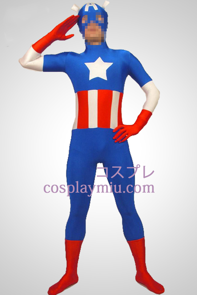Capitain Amerikaanse Lycra Spandex Superhero Zentai Kostuums