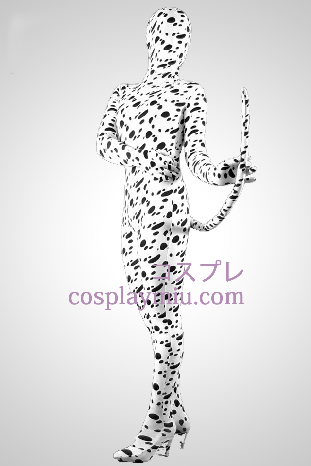 Dalmatiërs Skin Lycra Spandex Unisex Zentai Kostuums met staart