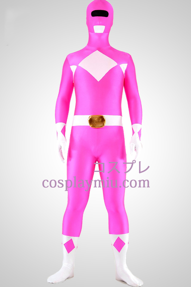 Mighty zentaiin Roze Ranger Lycra Spandex Superhero Zentai Kostuums