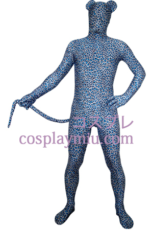 Blue Leopard Lycra Zentai Kostuums