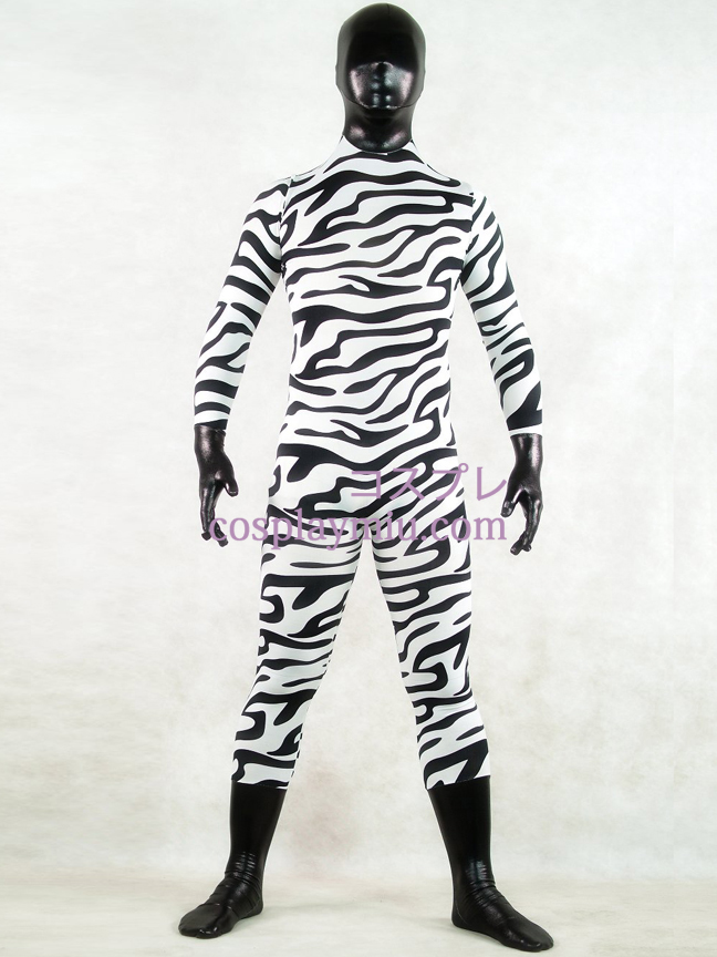 Zebra huid Full Body Lycra Spandex Zentai Kostuums