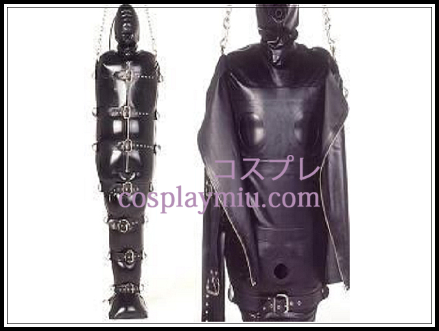 Shiny Black Full Body Overdekte Inflatable Latex Kostuum