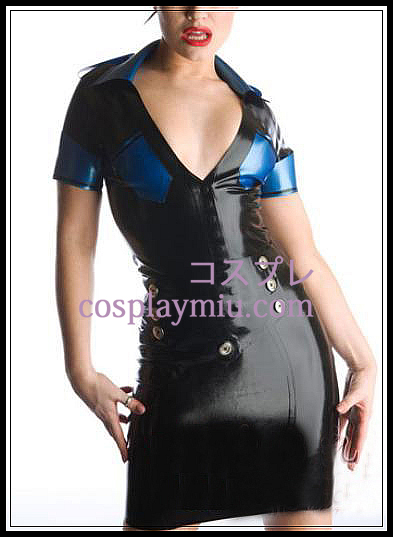Black and Blue V-hals Latex Costume
