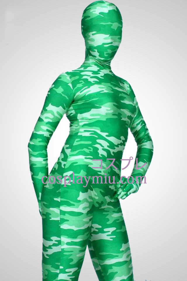 Lichtgroen Camouflage Kleur Lycra Spandex Zentai Kostuums
