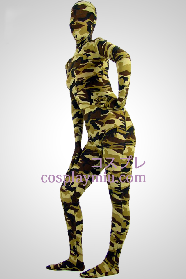 Camouflage van de woestijn partten Spandex Zentai Kostuums B