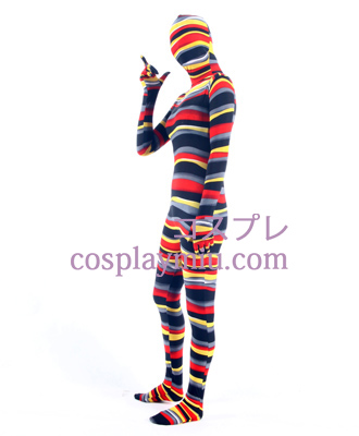 Striped Multi-color Lycra Zentai Kostuums