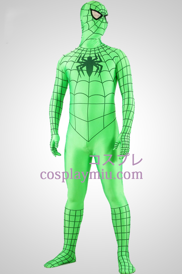 Groene Spiderman Superhero Zentai Kostuums