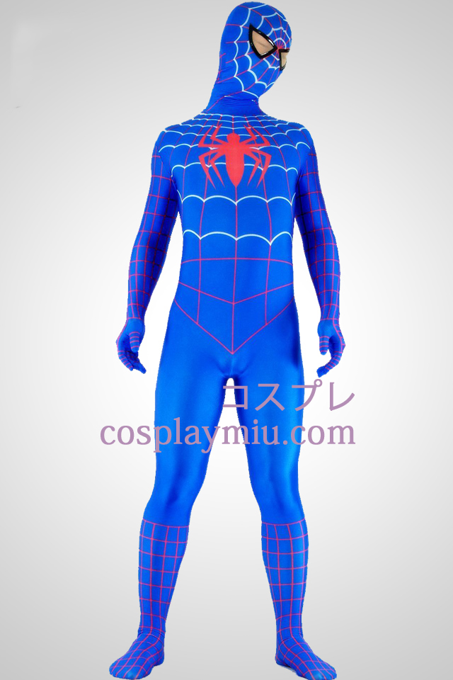 Rode En Blauwe Lycra Spandex Spiderman Superhero Zentai Kostuums