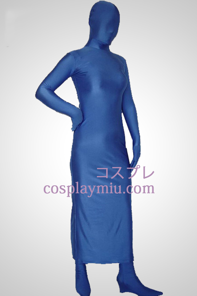 Blauw Lycra Spandex Full Body Dress
