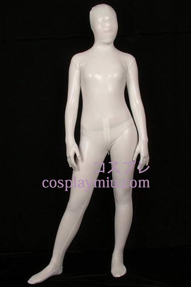 Wit PVC Full Body Unisex Zentai Kostuums