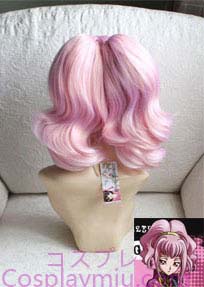 Code Geass Anya Alstreim Pink Curly Cosplay Pruik